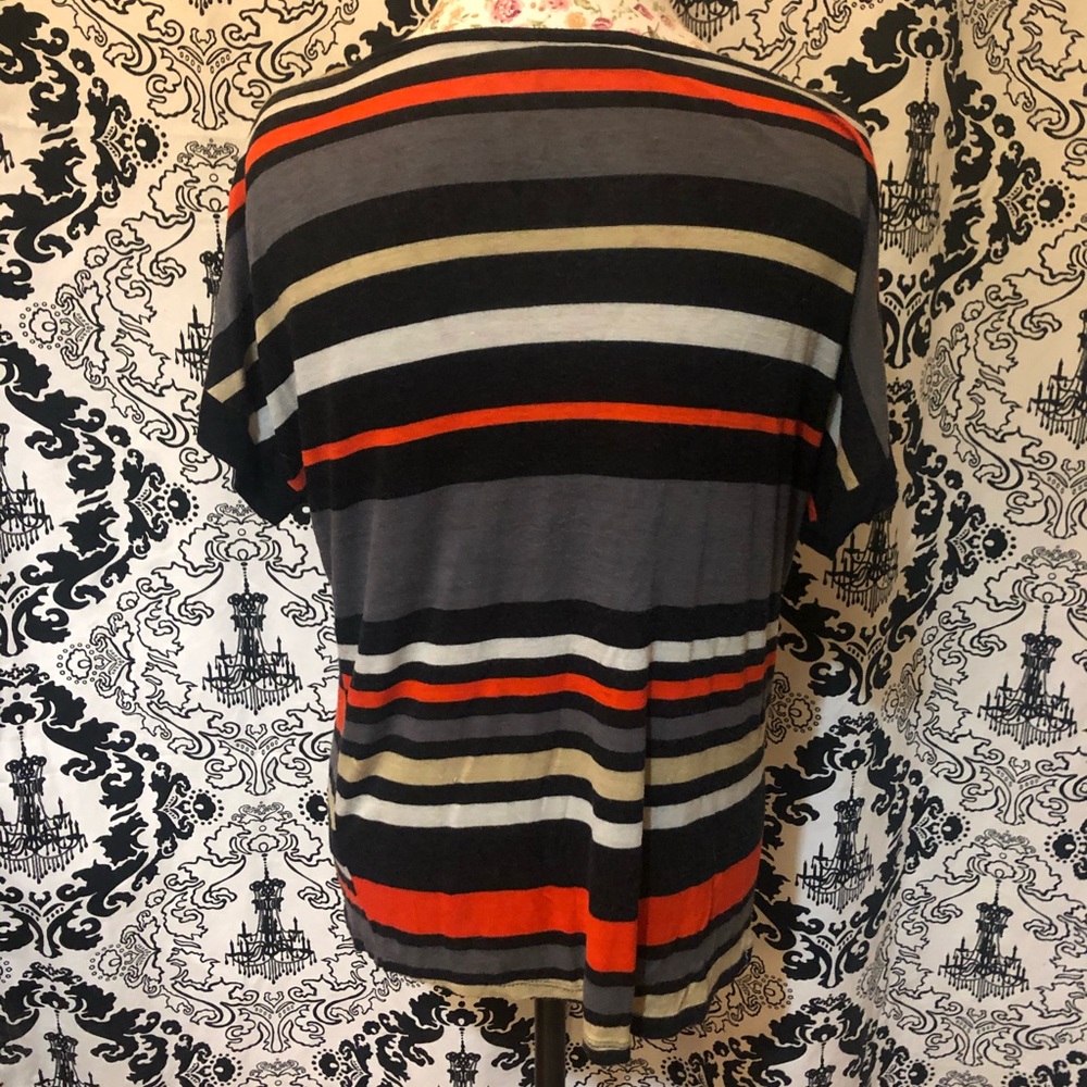 Agenda striped dressy T-shirt with buttons - Picture 7 of 8